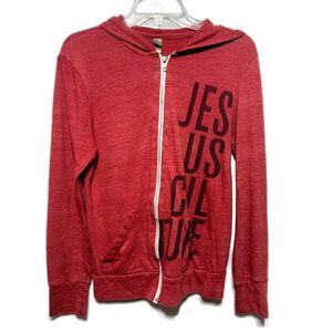 Alternative Earth Sweatshirt Jesus Culture Zip Up Hoodie Red Womens sz Small